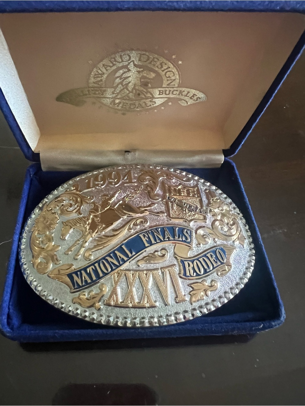 1994 NFR National Finals Rodeo XXVI Belt Buckle ADM #2960 Original Box Las Vegas